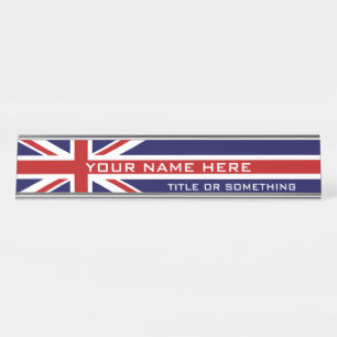 UK Flag Desk Name Plate