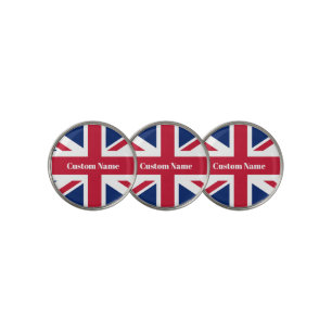 UK Flag Golf Marker - Custom Name British Gift