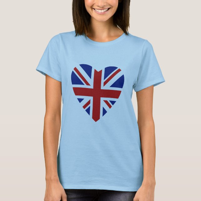 UK Flag Heart and Map T-Shirt (Front)