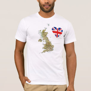 UK Flag Heart and Map T-Shirt