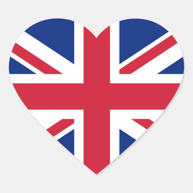 UK Flag Heart Sticker (Front)