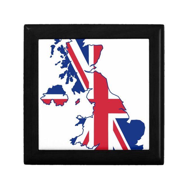 UK Flag Map Keepsake Box (Front)