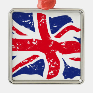 UK Flag Metal Ornament