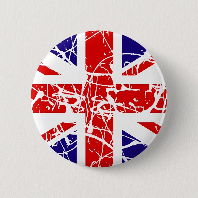 UK Flag Pinback Button (Front)