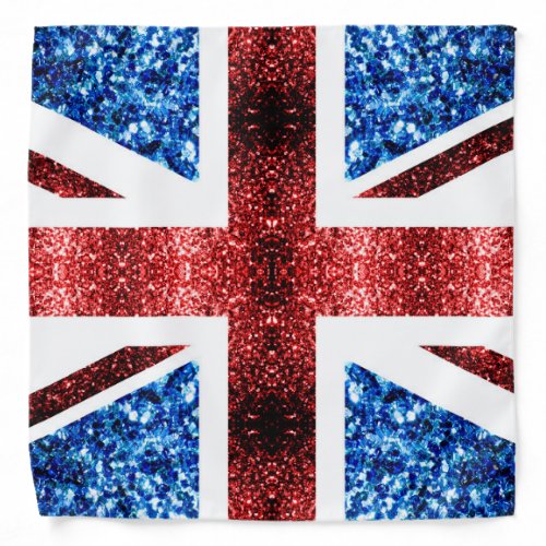 UK flag red and blue sparkles glitters Bandana