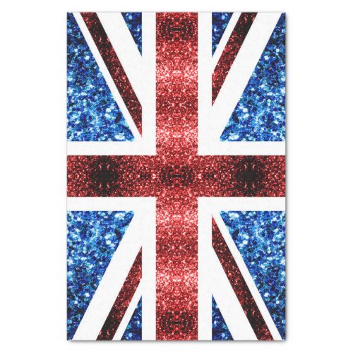 UK flag red and blue sparkles glitters Tissue Paper