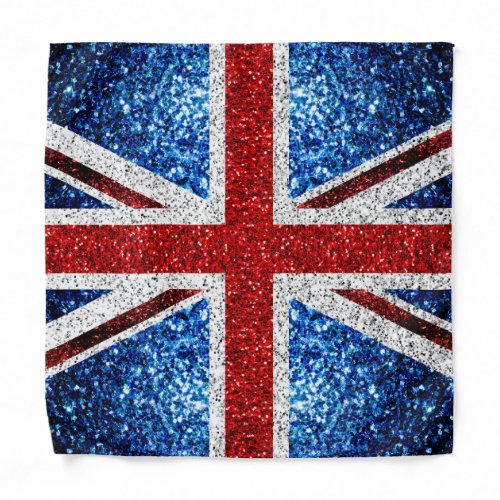 UK flag red blue white sparkles glitters Bandana
