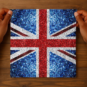 UK flag red blue white sparkles glitters Bandana