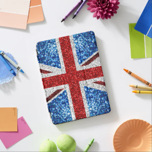 UK flag red blue white sparkles glitters iPad Air Cover