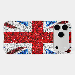 UK flag red blue white sparkles glitters iPhone 17 Pro Max Case