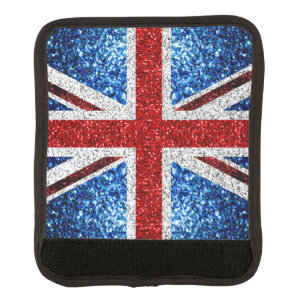 UK flag red blue white sparkles glitters Luggage Handle Wrap