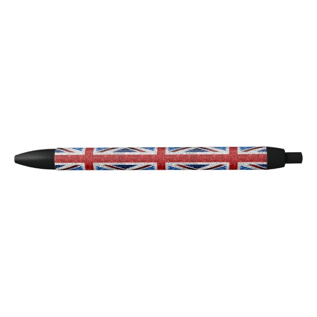 UK flag red blue white sparkles glitters Pen (Front)