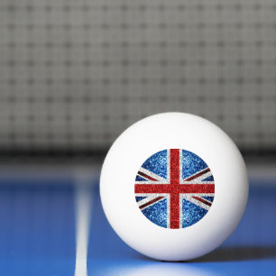 UK flag red blue white sparkles glitters Ping Pong Ball