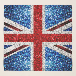 UK flag red blue white sparkles glitters Scarf