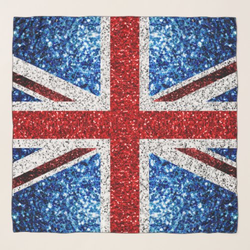 UK flag red blue white sparkles glitters Scarf