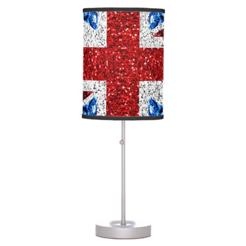 UK flag red blue white sparkles glitters Table Lamp