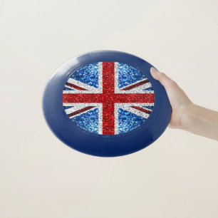 UK flag red blue white sparkles glitters Wham-O Frisbee
