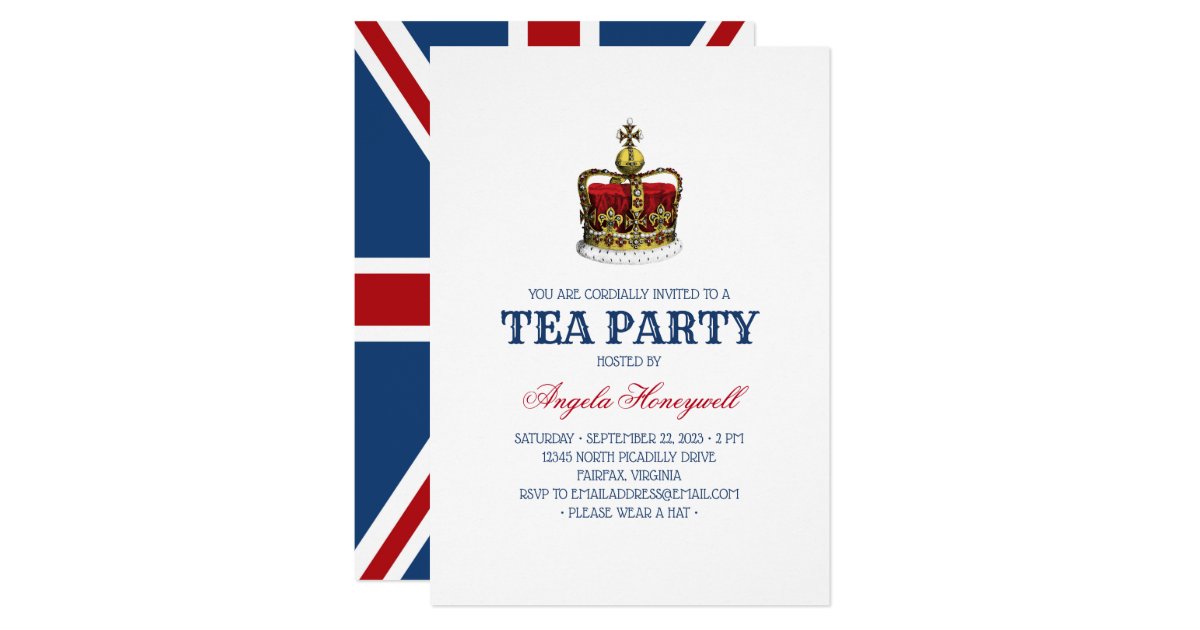 uk-flag-royal-crown-tea-party-invitation-zazzle