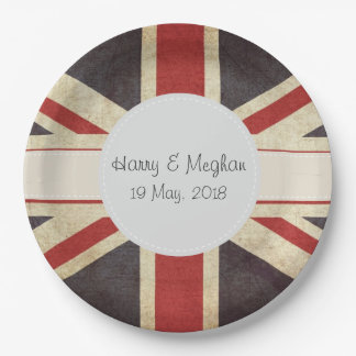 UK Flag Royal Wedding Large Paper Plates