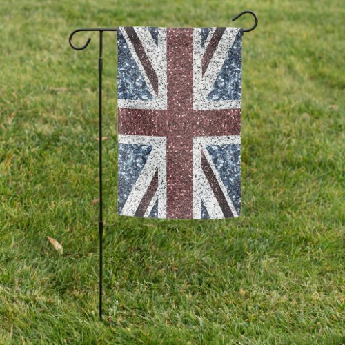 UK flag Rustic vintage sparkles glitters bling