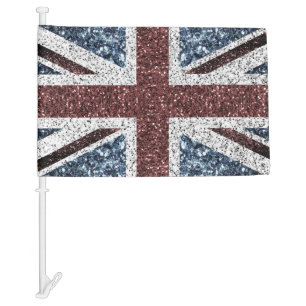 UK flag Rustic vintage sparkles glitters bling