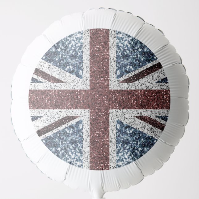 UK flag Rustic vintage sparkles glitters bling Balloon (Front)