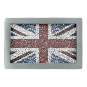 UK flag Rustic vintage sparkles glitters bling Belt Buckle