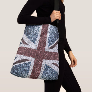 UK flag Rustic vintage sparkles glitters bling Crossbody Bag