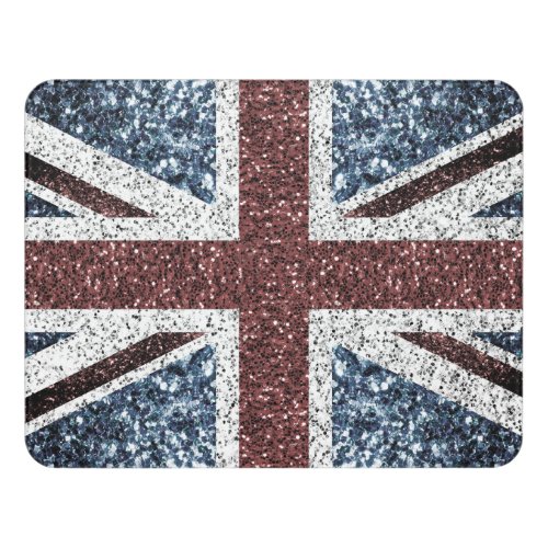 UK flag Rustic vintage sparkles glitters bling Door Sign