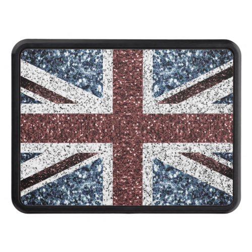 UK flag Rustic vintage sparkles glitters bling Hitch Cover