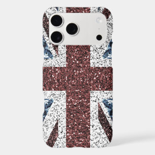 UK flag Rustic vintage sparkles glitters bling iPhone 17 Pro Max Case