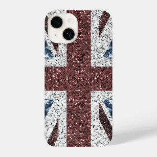 UK flag Rustic vintage sparkles glitters bling iPhone 14 Case