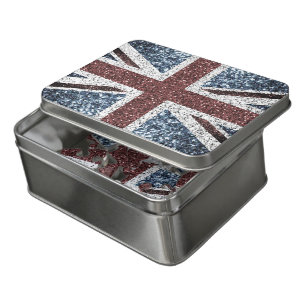 UK flag Rustic vintage sparkles glitters bling Jigsaw Puzzle