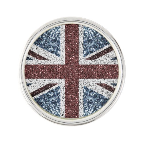 UK flag Rustic vintage sparkles glitters bling Lapel Pin