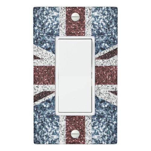 UK flag Rustic vintage sparkles glitters bling Light Switch Cover