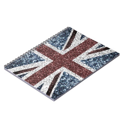 UK flag Rustic vintage sparkles glitters bling Notebook