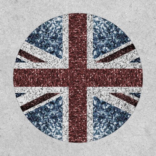 UK flag Rustic vintage sparkles glitters bling Patch