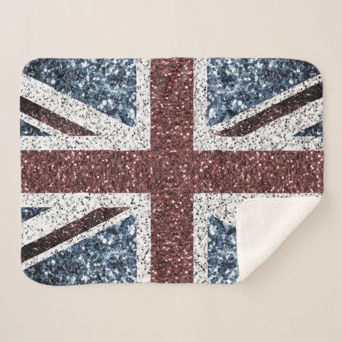 UK flag Rustic vintage sparkles glitters bling Sherpa Blanket