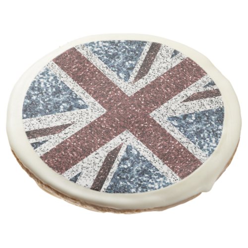 UK flag Rustic vintage sparkles glitters bling Sugar Cookie