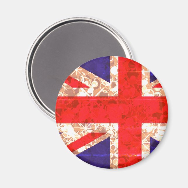 UK Flag sparkle London magnet (Front/Back)