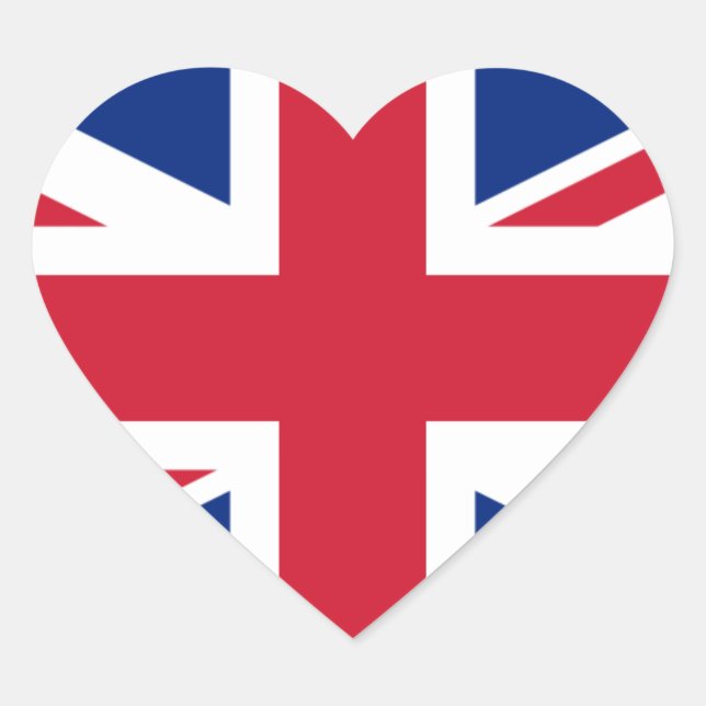 UK FLAG STICKER HEART SHAPED OPTION >>> (Front)