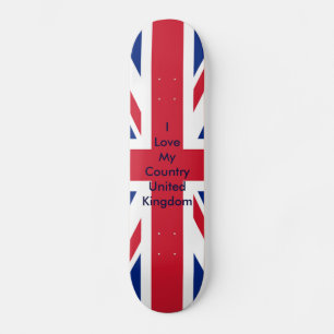 UK Flag The MUSEUM Zazzle - I Love My Country UK Skateboard Deck