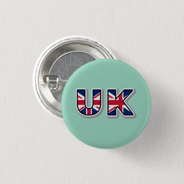 UK Flag Union Jack British Pride Round Button (Front & Back)