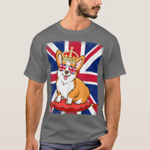 UK Flag Union Jack Sunglasses Welsh Royal Corgi On T-Shirt
