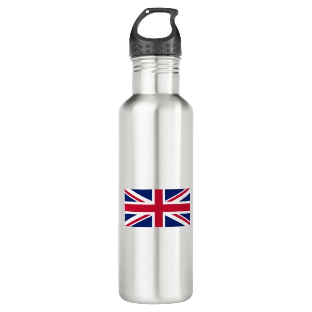 Uk Flag-United Kingdom-England-Union Jack Stainless Steel Water Bottle (Front)