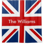 Uk Flag United Kingdom Union Jack With Custom Text Shower Curtain at Zazzle