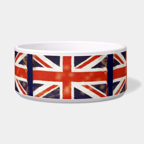 UK Flag Vintage Union Jack Pet Bowl Large