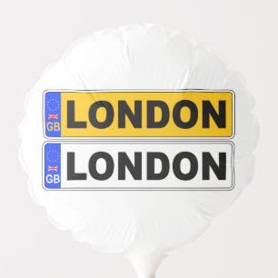 UK Front And Back Number Plate With Text London Balloon