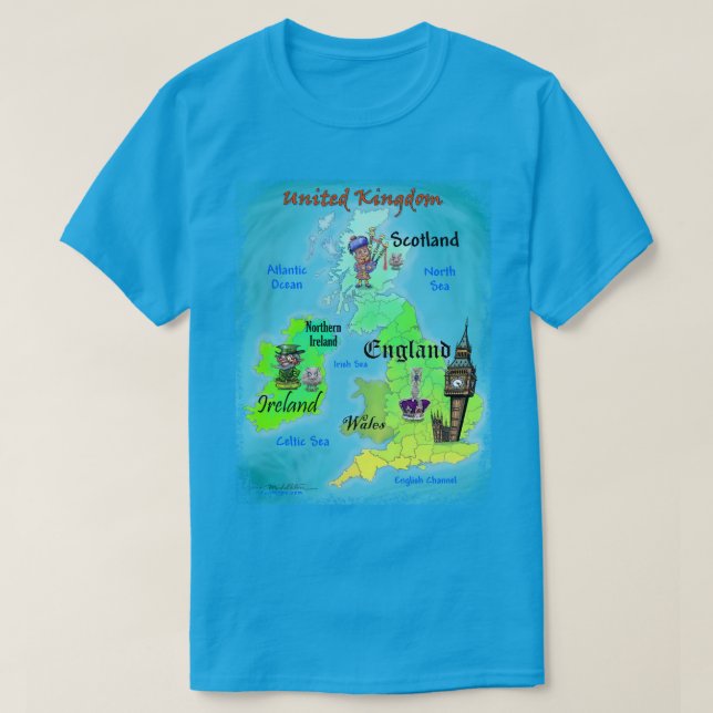 UK Fun Map T-Shirt (Design Front)