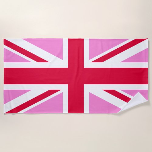 UK Gay Pride Pink Union Jack Gay British Flag Beach Towel